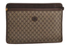 Authentic GUCCI Vintage Clutch Documents PC Case PVC Leather Brown 9337J
