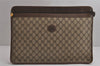 Authentic GUCCI Vintage Clutch Documents PC Case PVC Leather Brown 9337J
