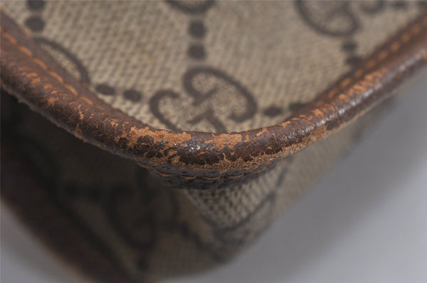 Authentic GUCCI Vintage Clutch Documents PC Case PVC Leather Brown 9337J