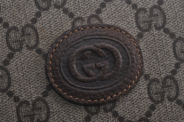 Authentic GUCCI Vintage Clutch Documents PC Case PVC Leather Brown 9337J