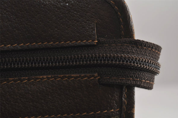 Authentic GUCCI Vintage Clutch Documents PC Case PVC Leather Brown 9337J