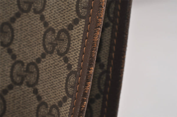 Authentic GUCCI Vintage Clutch Documents PC Case PVC Leather Brown 9337J