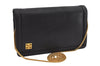 Authentic GIVENCHY Leather Chain Shoulder Cross Body Bag Purse Black 9338I