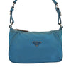 Authentic PRADA Vintage Nylon Tessuto Leather Shoulder Hand Bag Purse Blue 9338J