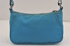 Authentic PRADA Vintage Nylon Tessuto Leather Shoulder Hand Bag Purse Blue 9338J