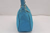 Authentic PRADA Vintage Nylon Tessuto Leather Shoulder Hand Bag Purse Blue 9338J