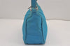 Authentic PRADA Vintage Nylon Tessuto Leather Shoulder Hand Bag Purse Blue 9338J