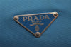 Authentic PRADA Vintage Nylon Tessuto Leather Shoulder Hand Bag Purse Blue 9338J