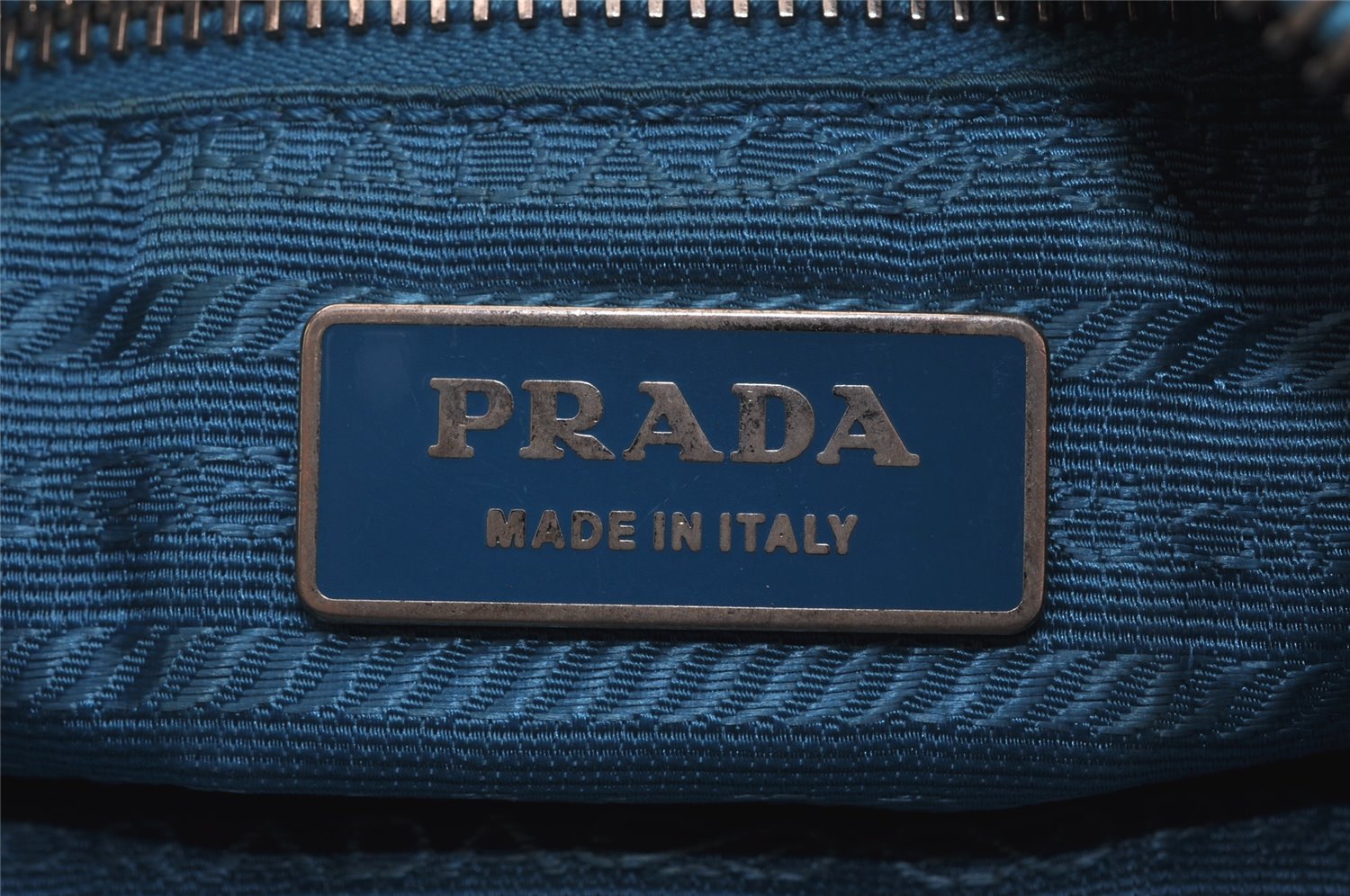 Authentic PRADA Vintage Nylon Tessuto Leather Shoulder Hand Bag Purse Blue 9338J