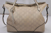 Authentic GUCCI Bree Guccissima 2Way Tote Bag GG Leather 353120 White 9342I