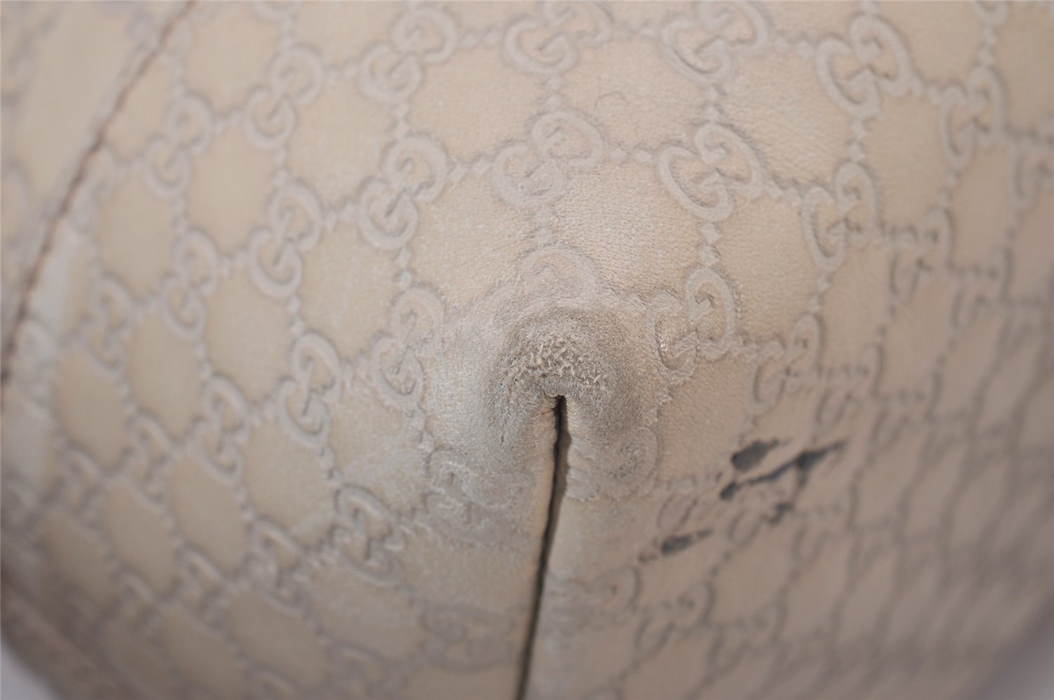 Authentic GUCCI Bree Guccissima 2Way Tote Bag GG Leather 353120 White 9342I