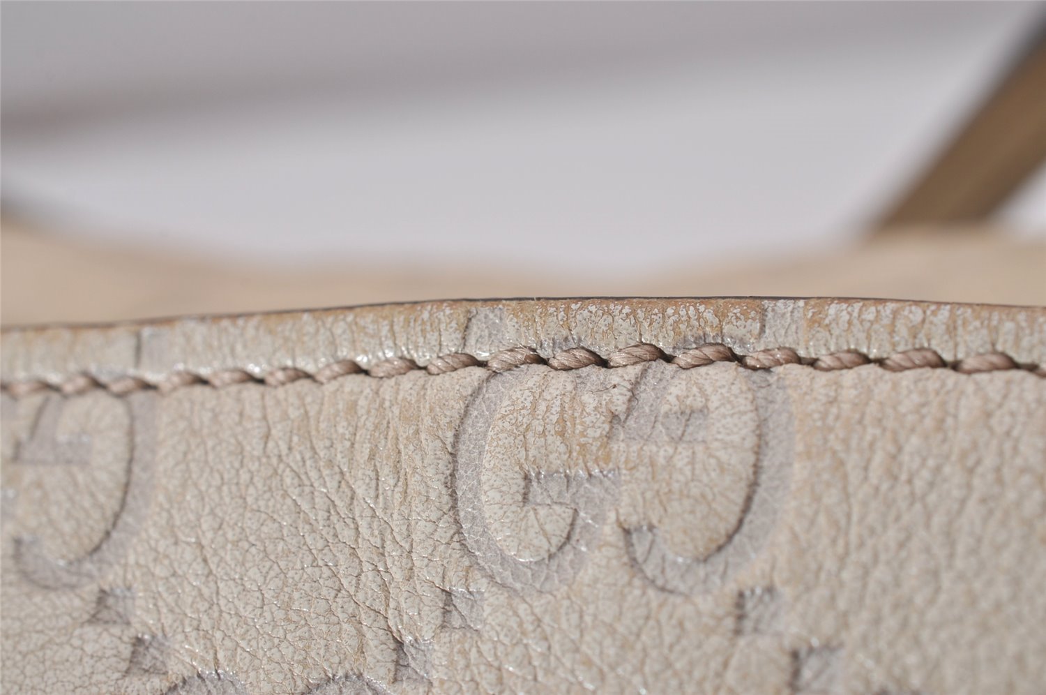 Authentic GUCCI Bree Guccissima 2Way Tote Bag GG Leather 353120 White 9342I