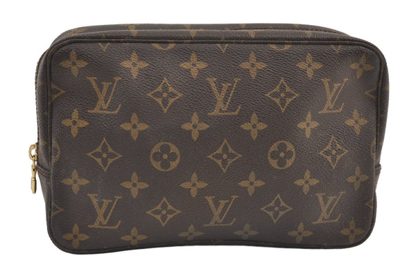 Auth Louis Vuitton Monogram Trousse Toilette 23 Clutch Hand Bag M47524 LV 9342J