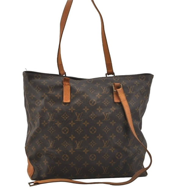 Authentic Louis Vuitton Monogram Cabas Mezzo Shoulder Tote Bag M51151 Junk 9343I