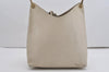 Authentic GUCCI Vintage Bamboo Shoulder Hand Bag Purse Leather White 9344I