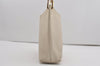 Authentic GUCCI Vintage Bamboo Shoulder Hand Bag Purse Leather White 9344I