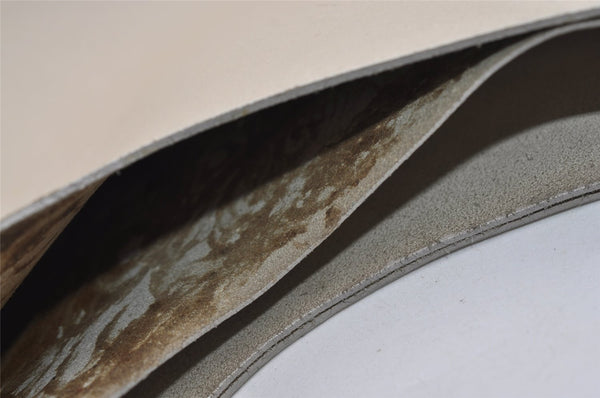 Authentic GUCCI Vintage Bamboo Shoulder Hand Bag Purse Leather White 9344I