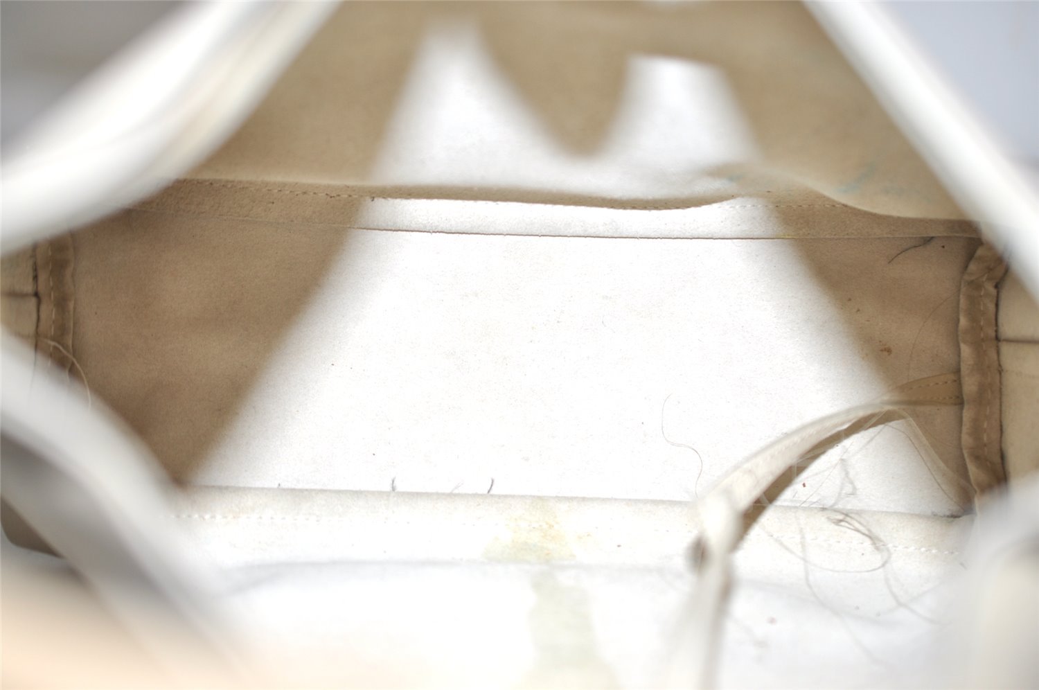 Authentic GUCCI Vintage Bamboo Shoulder Hand Bag Purse Leather White 9344I