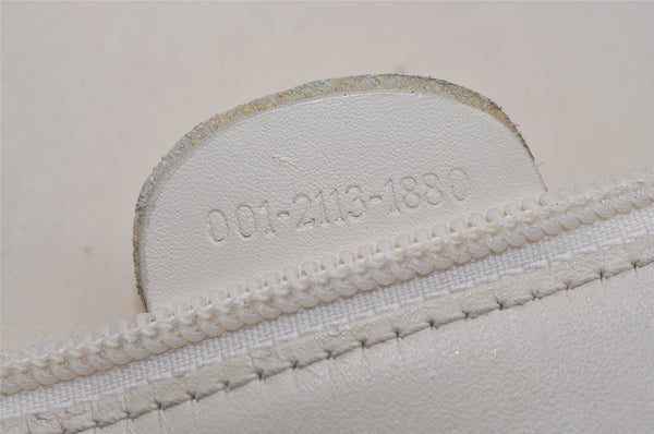 Authentic GUCCI Vintage Bamboo Shoulder Hand Bag Purse Leather White 9344I