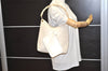 Authentic GUCCI Vintage Bamboo Shoulder Hand Bag Purse Leather White 9344I
