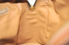 Authentic CELINE Macadam Blason Pattern Hand Boston Bag PVC Leather Brown 9345J