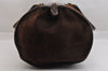 Authentic GUCCI Web Sherry Line Travel Boston Bag Suede Leather Brown 9346J