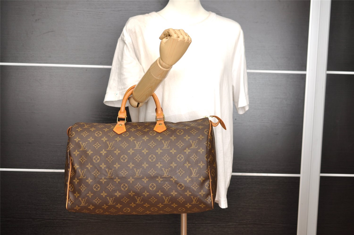 Authentic Louis Vuitton Monogram Speedy 40 Hand Boston Bag M41522 LV 9349I