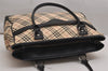 Authentic BURBERRY Vintage Nova Check Canvas Leather Hand Tote Bag Beige 9350J