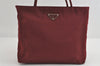 Authentic PRADA Vintage Nylon Tessuto Shoulder Tote Bag Bordeaux Red 9352I