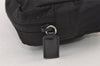 Authentic PRADA Vintage Nylon Tessuto Leather Cosmetic Pouch Purse Black 9352J