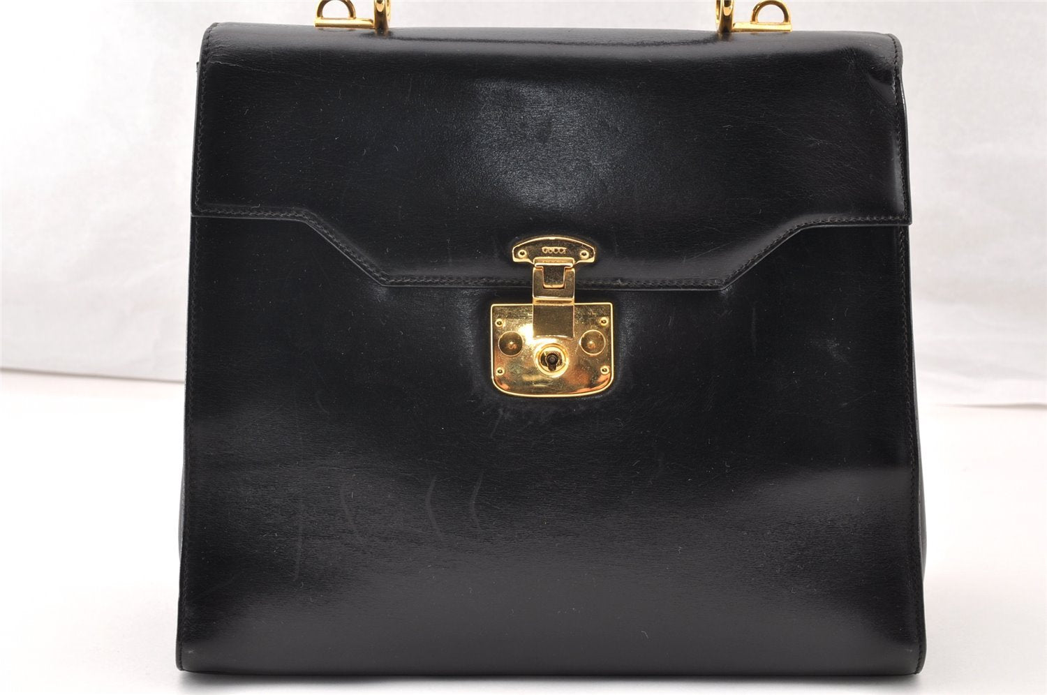 Authentic GUCCI Vintage 2Way Shoulder Hand Bag Purse Leather Black 9353I