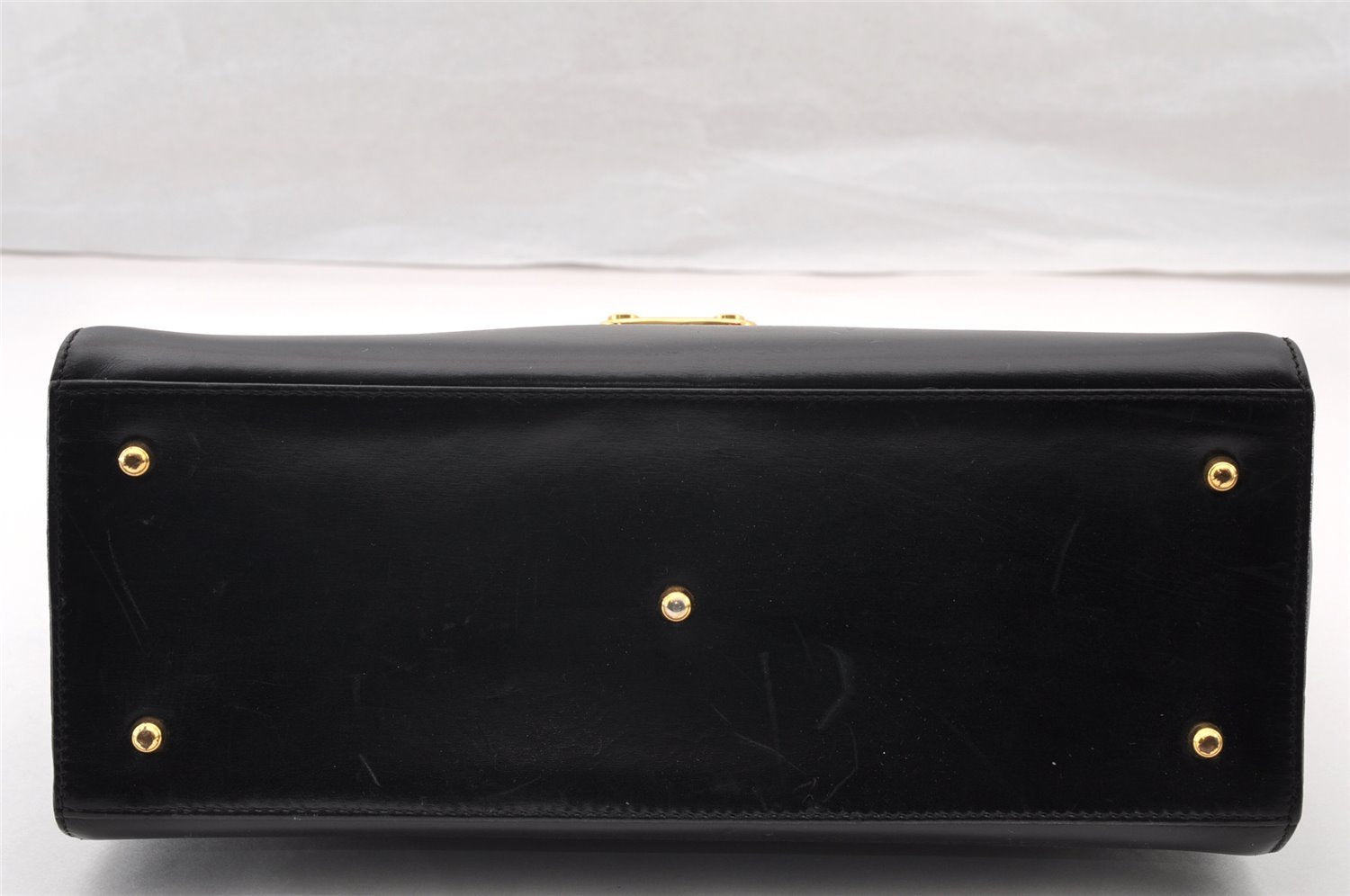 Authentic GUCCI Vintage 2Way Shoulder Hand Bag Purse Leather Black 9353I