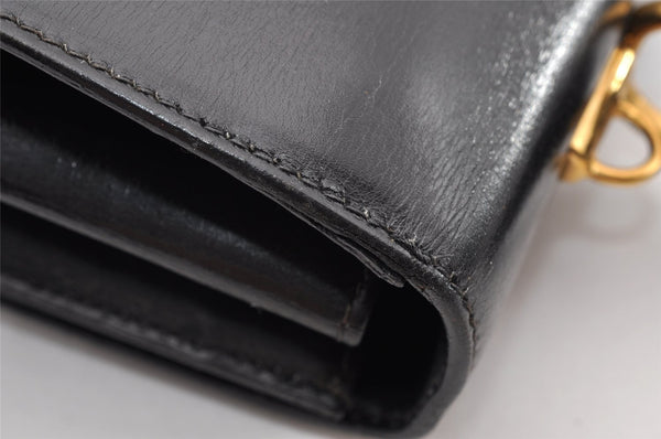 Authentic GUCCI Vintage 2Way Shoulder Hand Bag Purse Leather Black 9353I