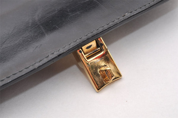 Authentic GUCCI Vintage 2Way Shoulder Hand Bag Purse Leather Black 9353I