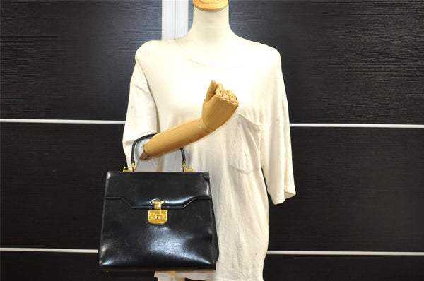 Authentic GUCCI Vintage 2Way Shoulder Hand Bag Purse Leather Black 9353I