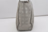 Authentic CHANEL New Travel Line Shoulder Tote Bag Nylon Leather Silver 9354I