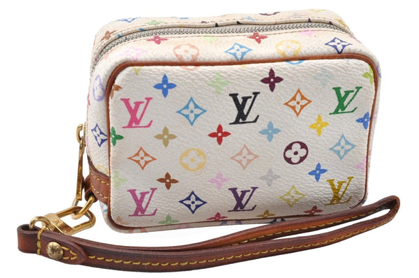Auth Louis Vuitton Monogram Multicolor Trousse Wapiti Pouch M58033 White 9355I