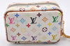 Auth Louis Vuitton Monogram Multicolor Trousse Wapiti Pouch M58033 White 9355I