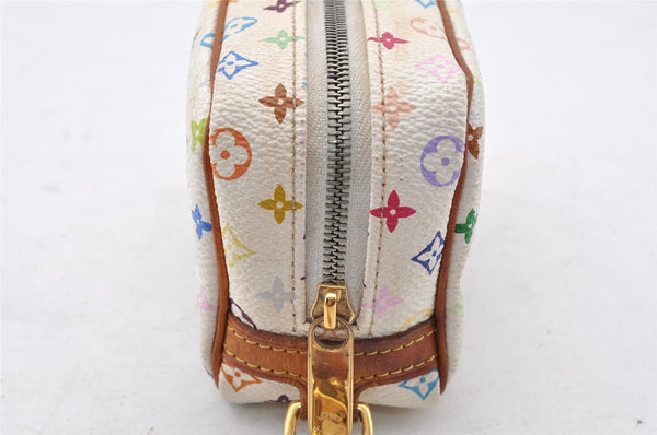 Auth Louis Vuitton Monogram Multicolor Trousse Wapiti Pouch M58033 White 9355I