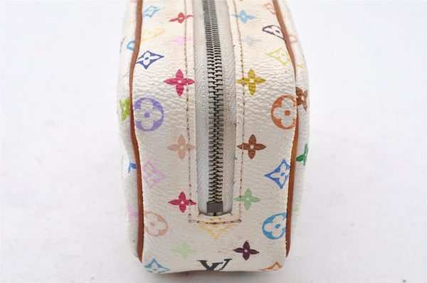 Auth Louis Vuitton Monogram Multicolor Trousse Wapiti Pouch M58033 White 9355I