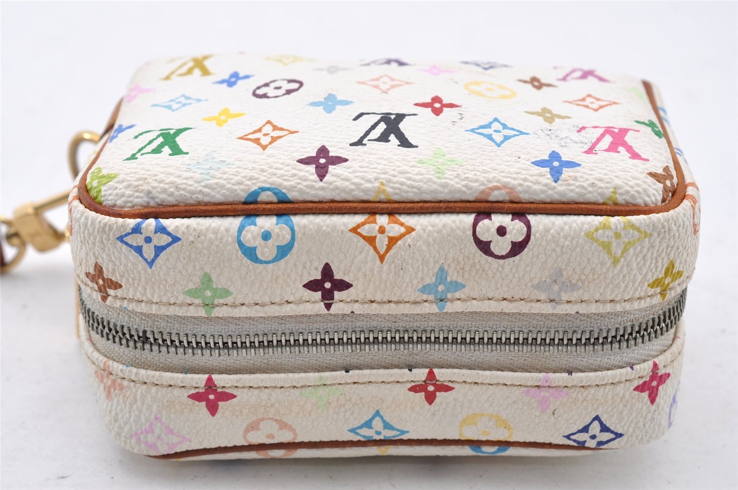 Auth Louis Vuitton Monogram Multicolor Trousse Wapiti Pouch M58033 White 9355I
