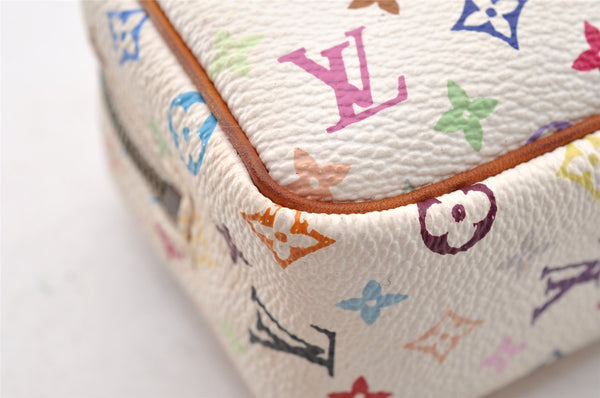 Auth Louis Vuitton Monogram Multicolor Trousse Wapiti Pouch M58033 White 9355I
