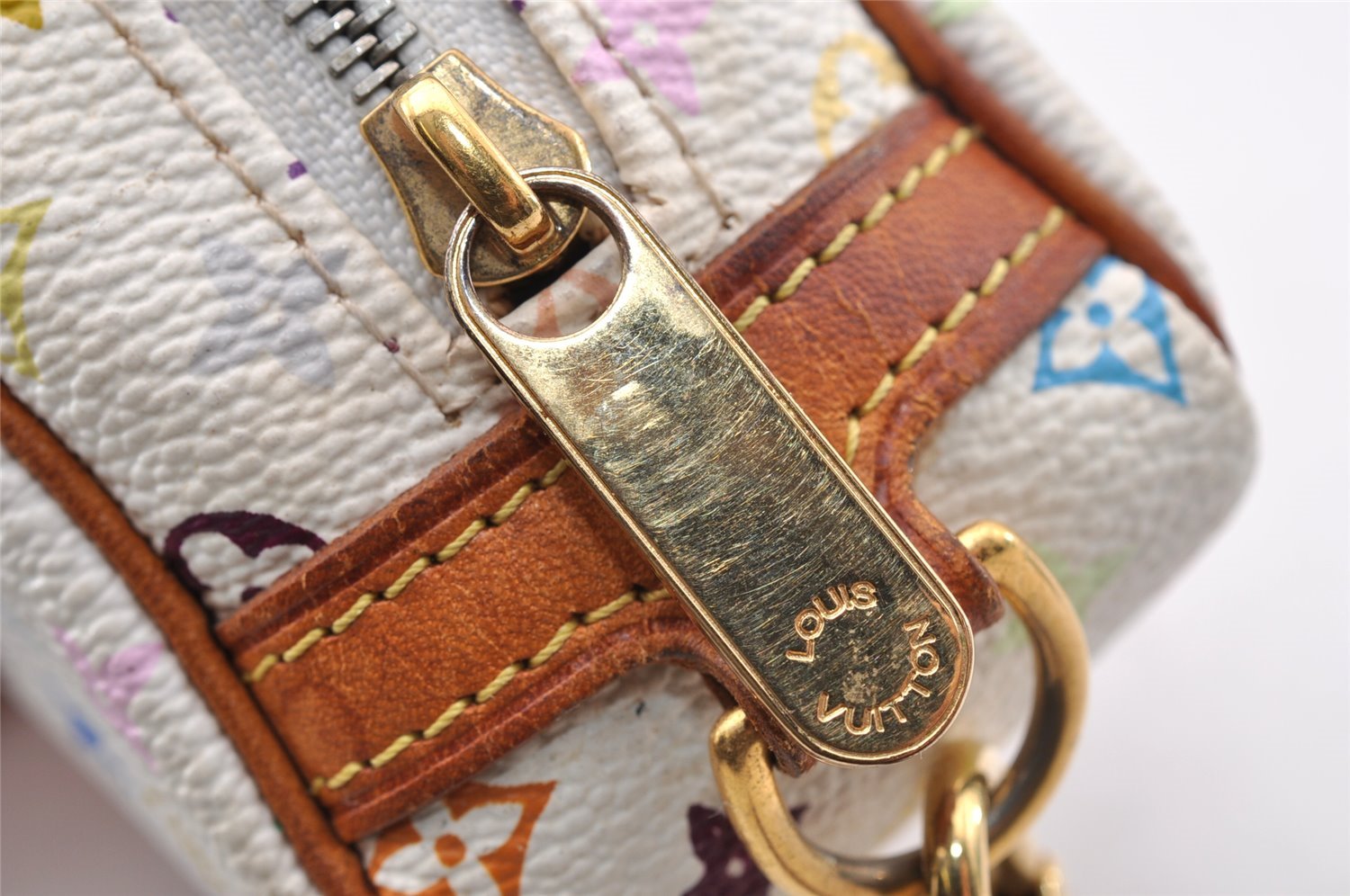 Auth Louis Vuitton Monogram Multicolor Trousse Wapiti Pouch M58033 White 9355I