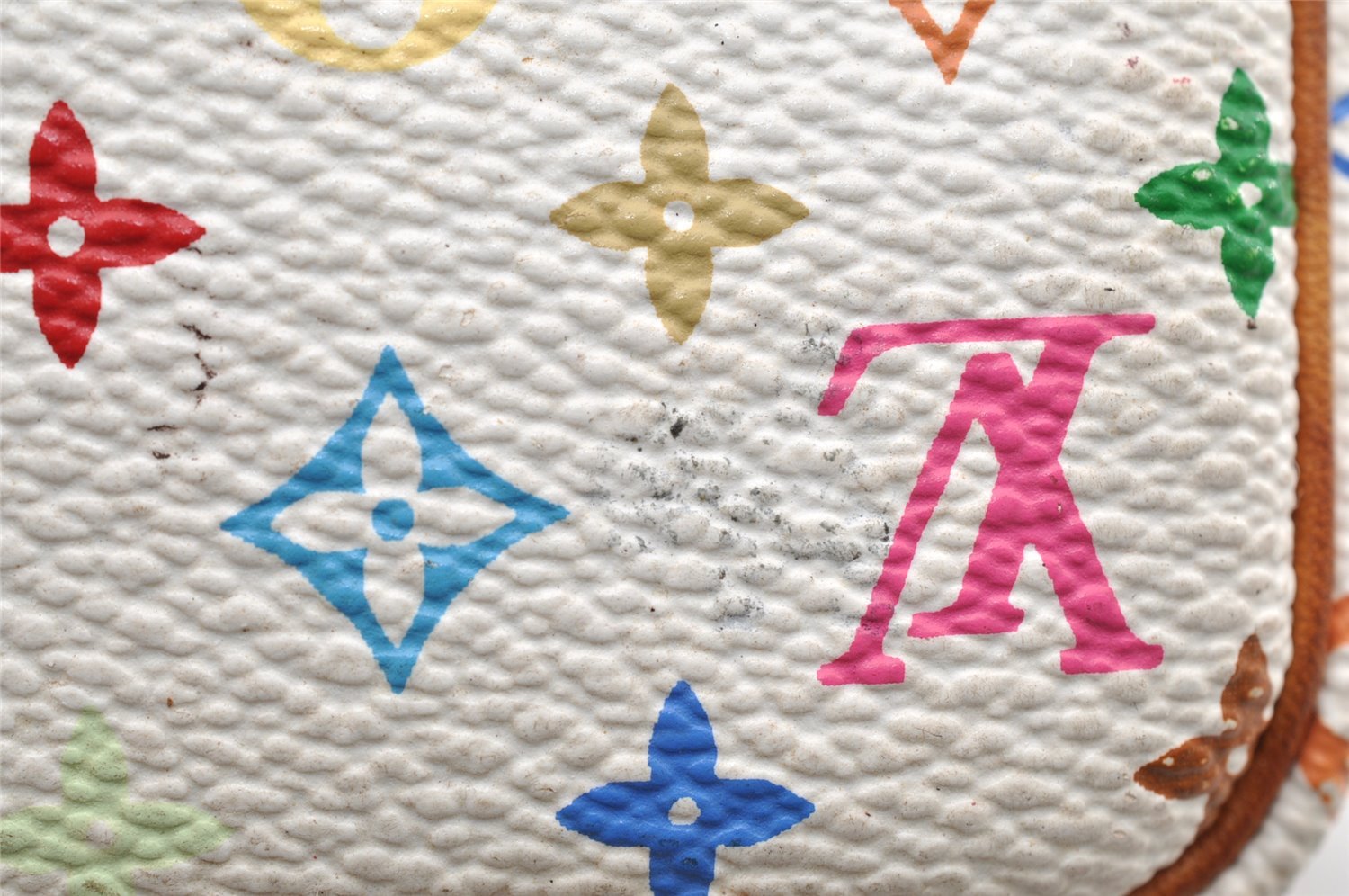 Auth Louis Vuitton Monogram Multicolor Trousse Wapiti Pouch M58033 White 9355I