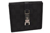 Authentic GUCCI Jackie Bifold Wallet Purse GG Canvas Leather 05474 Black 9360I