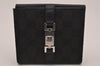 Authentic GUCCI Jackie Bifold Wallet Purse GG Canvas Leather 05474 Black 9360I