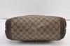 Authentic GUCCI Web Sherry Line Shoulder Tote Bag GG PVC Leather Brown 9360J