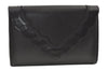 Authentic YVES SAINT LAURENT Clutch Hand Shoulder Bag Purse Leather Black 9361J