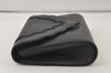 Authentic YVES SAINT LAURENT Clutch Hand Shoulder Bag Purse Leather Black 9361J