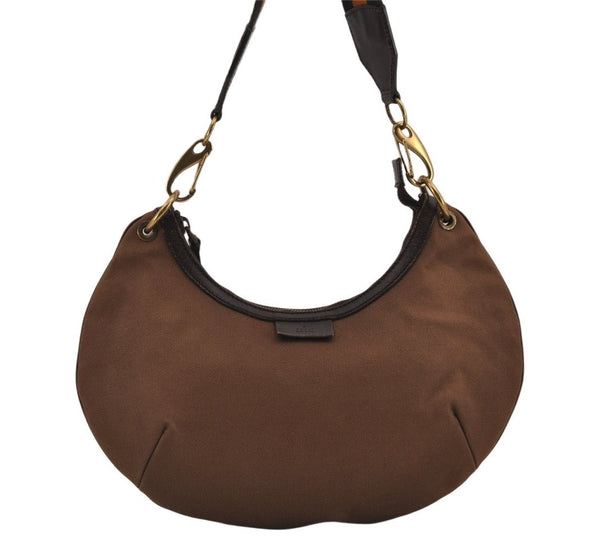 Authentic GUCCI Sherry Line Shoulder Bag Canvas Leather 106669 Brown 9362J